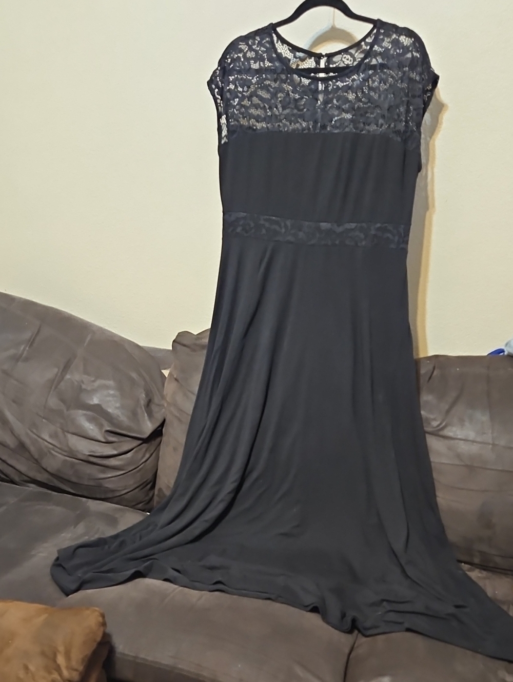 torrid Black Lace Yoke & Waist Maxi Dress